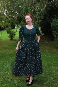 Puff sleeves, fitted waist, and the pretty adorable edelweiss flowers... this one might just have it all!🖤 Size:36/S. In a very good condition. Brand: Love Nature. Made of 34% linen, 26% cotton, 40% viscose. Octoberfest Dress, German Dress, Edelweiss Flower, Folk Dress, Dirndl Dress, Folk Dresses, Love Nature, The Pretty, Cottage Core