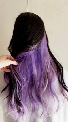 Purple Peekaboo Hair, Under Hair Dye, Hair Dyed Underneath, Underneath Hair, Periwinkle Purple, Fox Hair