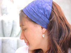 Unique Royal Blue handmade headband decorated with beautiful flower clips "Mitpachat" ,Head Covering, Scarf,Tichel, fashionable and so comfortable.This "Mitpachat" is worn for show some hair. The fabrics are comfortable and are mostly made from quality fabrics.ThIs particular mitpachat is shaped like a bandana and is easier to tie, its very comfortable and very popular. This basic Blue color bandana/scarf can be worn with or without flower brooch!For every day or on shabbat, its the perfect hair Adjustable Headband Headscarf As Gift, Handmade Blue Headband As Gift, Bandana With Matching Headband As Gift, Blue Headband Hair Accessories Gift, Jewish Headcovering, Scarf Head Covering, Handmade Headband, Blue Headband, Scarf Head