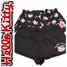 New See More Hello Kitty In My Closet Casual Black Pajama Shorts For Sleepover, Cute Black Loungewear Bottoms, Black Pajama Shorts For Sleepover, Black Casual Shorts For Sleepover, Pink Pajama Pants, Candle Pedestal, Plus Size Pajamas, Hello Kitty Pink, Pink Pajamas