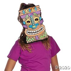 Color Your Own Tiki Masks | Oriental Trading End Of School Year Party, Luau Party Food, Tiki Masks, Palm Frond Art, Star Of The Week, Lantern Craft, Tiki Mask, Masks Crafts, Man Crafts