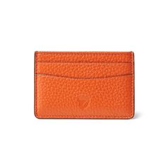 Slim Credit Card Holder in Burnt Orange Pebble Folded Notes, Coat Pocket, Aspinal Of London, Small Handbag, Credit Card Holder, Small Handbags, Full Grain Leather, Burnt Orange, Personal Touch