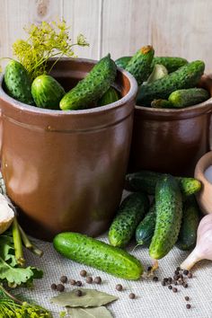 cucumbers and other vegetables on a table