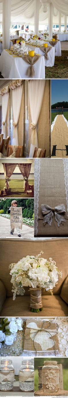 the collage shows many different images of wedding decorations