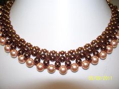 Brown Elegance #brown #gold #glass #necklace #GlassPearls #bronze #HandStitched #RightAngleWeave #choker #BeadWeaving Shoe Wall Art, Right Angle Weave, Decorated Shoes, Have A Blessed Day, Gold Glass, Glass Necklace, Bead Weaving, Hand Stitched, Brown Gold