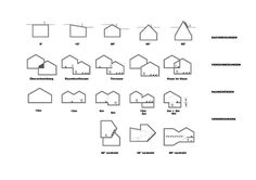 the diagram shows different shapes and sizes of houses