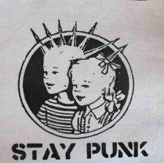 a white t - shirt with the words stay punk printed on it