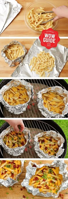 the steps to make french fries in foil