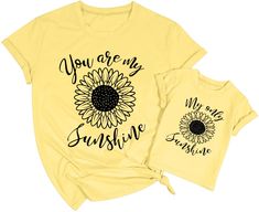 PRICES MAY VARY. ★★Material: You are My Sunshine My Only Sunshine mommy and me matching shirts are made of Cotton Blend, super soft and comfortable to wear. ★★Features: Mama and Mini Shirts, Mommy and Me Matching Shirts Outfits, Cute Mom and Daughter Gifts T Shirt, Short Sleeve Summer Vacation T-Shirt, Funny Letter Print T Shirts for Mommy and Baby Girl, Cute Sunflower Graphic Beach Shirt. ★★Occasions: Cute Sunflower Mom and Me Family Matching Outfits are prefer for Spring, Summer, Fall, Winter, Cute Mom And Daughter, Mama And Mini Shirts, Sunflower Tshirt, Mini Shirts, Mother Daughter Shirts, Sunflower Graphic, Sunshine Shirt, Daughter Shirts, Mini Sunflowers