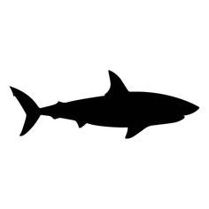 a black and white silhouette of a shark