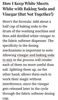 the recipe for white wine with baking soda and vinegar but not together is shown below