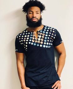 Fitting Male African Print T Shirt. African Print Shirt, Nigerian Men Fashion, African Attire For Men, African Dresses Men, African Shirts For Men, African Fashion Designers, Aso Ebi Styles, African Clothing For Men, African Shirts