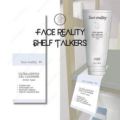 "Shelf talkers for Face Reality's product line for estheticians, medical spas, cosmetologists, dermatologists, and others who are wanting a nice display option for retail shelves. These shelf talkers are going to step up your display by offering short info for your clients to see INSTANT DOWNLOAD - you could download, print and cut out today What do you get? - PDF Download, 7 pages with 5 shelf talkers per page of each retail product in the line **Licensing For Personal Use ONLY Not licensed to Esthetician Social Media, Skincare Studio, Face Reality, Shelf Talkers, Retail Shelves, Retail Shelving, Medical Spa, Lash Artist, Retail Display