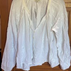 Nwt. Size Small. Wrinkles From My Drawer. Bohemian Cotton Top For Daywear, Cotton Peasant Top For Brunch, Bohemian Cotton Blouse For Daywear, White Cotton Peasant Top For Fall, White Peasant Top With Lace Trim, White Peasant Blouse For Fall Season, White Peasant Blouse For Fall, Bohemian Cotton Peasant Top For Brunch, White Peasant Top For Daywear