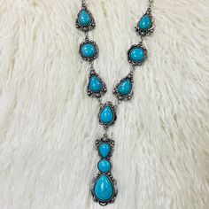 Poise And Grace Necklace | gussieduponline Cheap Turquoise Necklaces For Festivals, Blue Teardrop Western Style Jewelry, Western Style Teardrop Silver Jewelry, Western Style Silver Teardrop Jewelry, Southwestern Style Adjustable Teardrop Necklace, Bohemian Teardrop Turquoise Necklace Nickel Free, Southwestern Style Turquoise Dangle Necklace, Nickel-free Teardrop Turquoise Bohemian Necklace, Southwestern Blue Teardrop Pendant Necklace