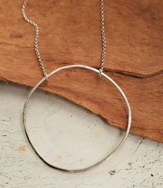 Casual cool sterling silver big open circle necklace Everyday Hoop Jewelry With Adjustable Chain, Hoop Jewelry With Adjustable Chain For Everyday, Sterling Silver Hoop Jewelry As Gift, Sterling Silver Hoop Jewelry For Gifts, Sterling Silver Hoop Jewelry Gift, Sterling Silver Round Fine Jewelry Necklaces, Sterling Silver Round Necklaces Fine Jewelry, Sterling Silver Round Necklace Fine Jewelry, Fine Jewelry Sterling Silver Round Necklace