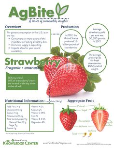 a poster with information about strawberries on it