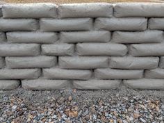 a pile of cement sitting on top of gravel