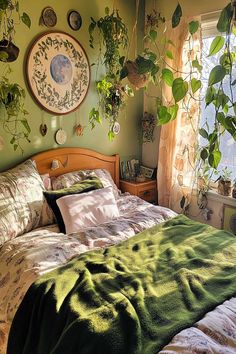 25+ Green Witch Aesthetic Home Bedroom Bedroom Aesthetic Witch, Mystic Room Ideas, Hedge Witch Home Decor, House Decor Witchy, Forest Cottagecore Aesthetic, Pagan Home Decor Interior Design, Witch Inspired Bedroom, Green Witch Bedroom Ideas, Witchy Boho Bedroom Aesthetic