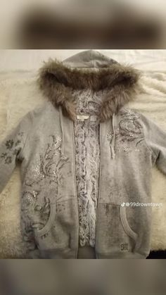 Cottage Core Winter Clothes, Affliction Clothing Outfit, Romantic Grunge Outfit, Y2k Wishlist, Affliction Outfits, 2000s Fashion Winter, Affliction Jacket, Trashy Clothes, Punk Tops