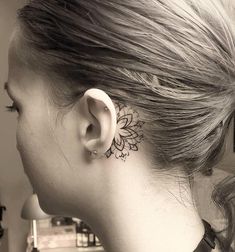 Behind Ear Tattoos, Best Tattoos For Women, Badass Tattoos, Baby Tattoos, Mandala Tattoo, Piercing Tattoo, Mini Tattoos, Finger Tattoos, Neck Tattoo