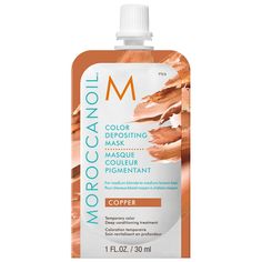 A dual-benefit mask that deposits temporary color while thoroughly nurturing hair for a healthier look and feel.Hair Type: Straight, Wavy, Curly, and CoilyHair Texture: Fine, Medium, and ThickHair Concerns:- Dryness- Frizz- Shine Key Benefits: - Hydrates- Fights frizz- Adds shineHighlighted Ingredients:- ArganID™: Provides antioxidant benefits and helps support the natural hair repair processes. - Amino Acid Blend: Hydrates and nurtures, providing detangling and shine benefits. - Apricot Kernel Moroccanoil Color Depositing Mask, Best Shampoo Bars, Color Depositing Mask, Oribe Shampoo, Travel Size Shampoo, The Vintage Cosmetic Company, Shea Butter Hair, Tea Tree Shampoo, Hair Color Remover