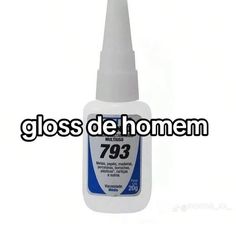 a bottle of glue with the words glass dehomen on it and an image of a