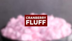 cranberry fluff in a black bowl with a red sticker over it