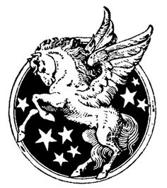 an eagle and star design on a black and white background