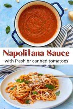 spaghetti sauce with fresh or canned tomatoes is an easy and delicious recipe that's ready in less than 30 minutes