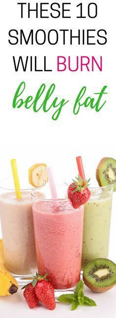 there are three smoothies with strawberries and kiwis on the top one