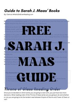 the free sarahj maas guide for beginners to learn how to read