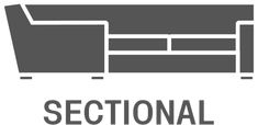 the sectional logo is shown in black and white, as well as an image of a couch