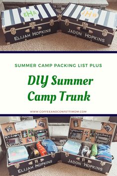 the diy summer camp trunk is open and ready to be packed