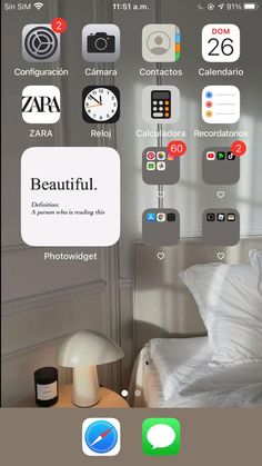 an image of a bed with many different app icons