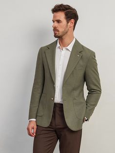 Men's Holiday Herringbone Suit Blazer
Features：

 	Product ID:BZ0227
 	Material:Polyester,Viscose,Lyocell,Hemp
 	Season:Spring,Summer,Autumn,Winter
 	Color:Khaki,Pea Green

Size Chat： Herringbone Suit, Slim Blazer, Fitted Blazer Jacket, Ripped Jeans Men, Suede Blazer, Mens Holiday, Party Suits, Cargo Shirts, Slim Fit Blazers