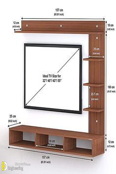 an entertainment center with shelving units and a flat screen tv mounted on the wall