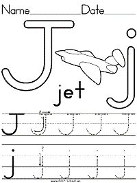 the letter j worksheet for children to learn how to write and draw letters