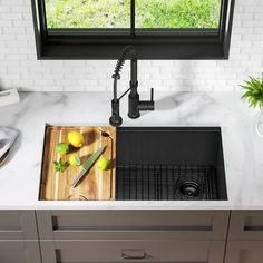 the kitchen sink is clean and ready to be used by someone who has just bought it