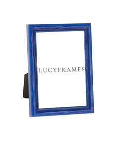 a blue frame with the word lucyframes written in black ink on it