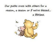 a winnie the pooh quote with an image of a teddy bear holding a basket