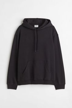 H&M Essentials. No. 3: The Hoodie. Relaxed-fit sweatshirt hoodie in cotton-blend fabric with soft  brushed inside. Jersey-lined drawstring hood  kangaroo pocket  and long sleeves. Wide ribbing at cuffs and hem. Black Zipped Sweater, Sweat Noir, Sweatshirt Fabric, Sweat Hoodie, Sports Hoodies, Lady Grey, Workout Sweatshirt, Zipper Jacket, Workout Hoodie