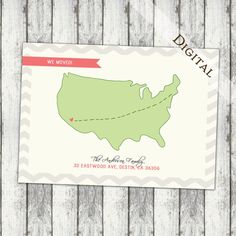 a card with a map on it that says digital