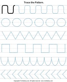 trace the pattern worksheet for children to practice handwriting and writing letters with numbers