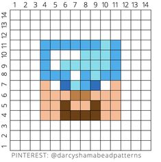 an image of a face made out of squares with numbers in the middle and bottom