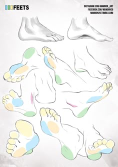 an image of feet with different colors on them