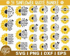 the sunflower quote bundle includes svg and dxf files