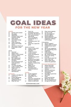 New Year List Goal, New Year To Do List Good Ideas, 2024 To Do List Ideas, To Do List New Year, Self Care Goals Ideas, Plan Goals Ideas, 3 Goals In Life, For New Year, Goals For New Year Ideas