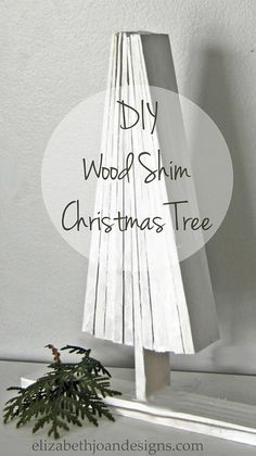 diy wood shim christmas tree with text overlay