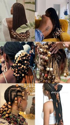 Locs Jewelry Hairstyles, Fro Hawk Natural Hair, Pagan Hairstyles, Natural Black Hairstyles 4c Hair, Braids With Beads, Pretty Braided Hairstyles